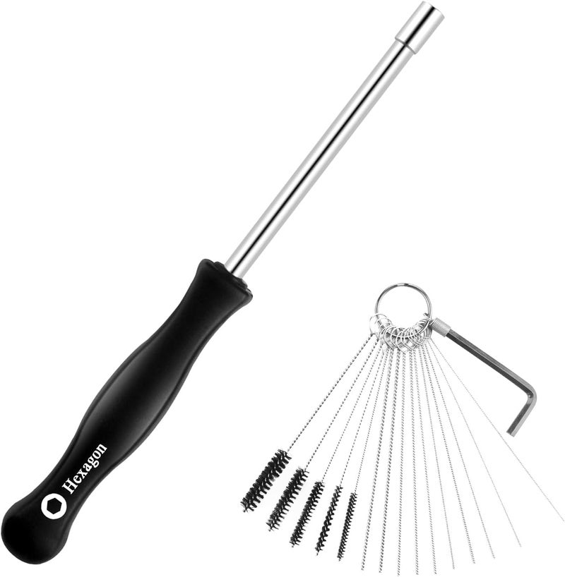 OXDFK Hexagon Carburator Adjustment Tool, 59108902307 4mm Hex Screwdriver with 15 PCS Cleaning Brush, Wrench, for Stihl Ryobi Poulan Homelite Husqvarna Echo Chainsaw Weed Eater Wacker - Image 1